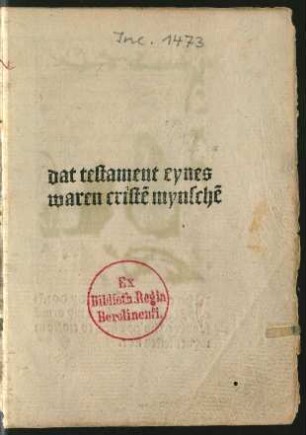 Testament eines wahren Christenmenschen