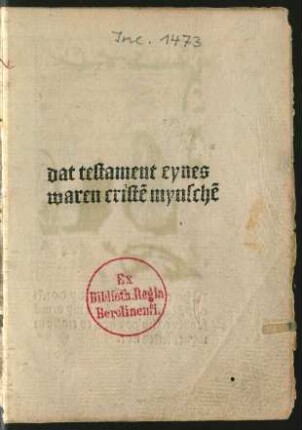 Testament eines wahren Christenmenschen