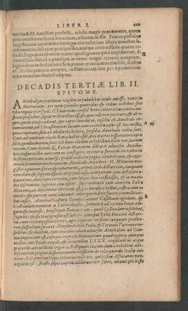Decadis Tertiae Lib. II. Epitome.