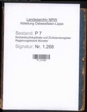 Zivilstandsregister der Munizipalität Werne (G 1811). (Gemeinde: Werne, Kreis Lüdinghausen)