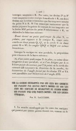 Sur la courbe envelopée par les axes des coniques qui passent par quatre points [...]