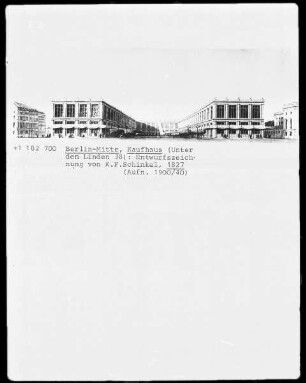 Entwurf eines Kaufhauses, Unter den Linden 38 in Berlin