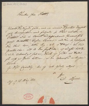 Brief an B. Schott's Söhne : 07.03.1822