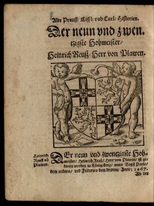Der neun und zwentzigste Hohmeister ...