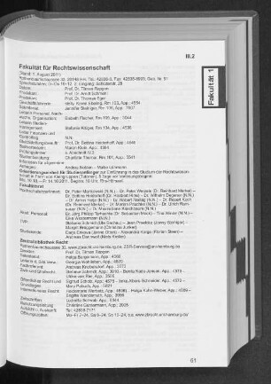 III.2 Fakultäten