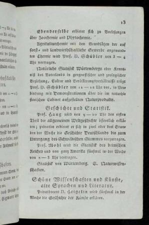 13-15, Schöne Wissenschaften und Künste, alte Sprachen und Literatur