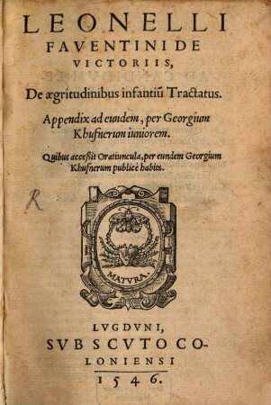 De Aegritudinibus infantium tractatus