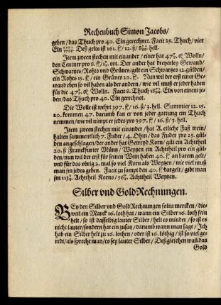 Silber und Gold Rechnungen.