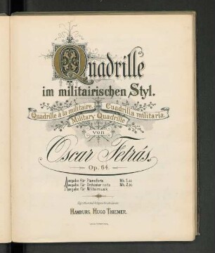 Quadrille im militairischen Styl.