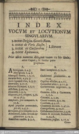Index Vocum Et Locutionum Singularium
