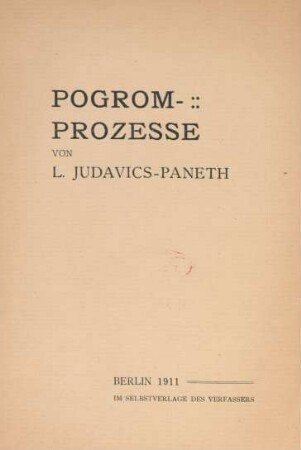 1: Pogrom-Prozesse