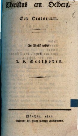 Christus am Oelberg : ein Oratorium