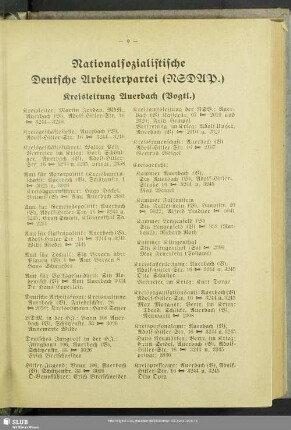 Nationalsozialistische Deutsche Arbeiterpartei (NSDAP) Kreisleitung Auerbach (Vogtl.)