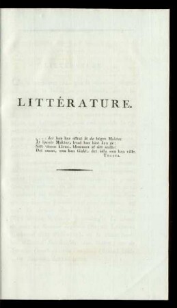 Littérature.