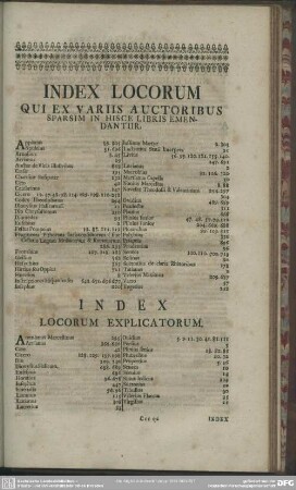 Index Locorum Explicatorum