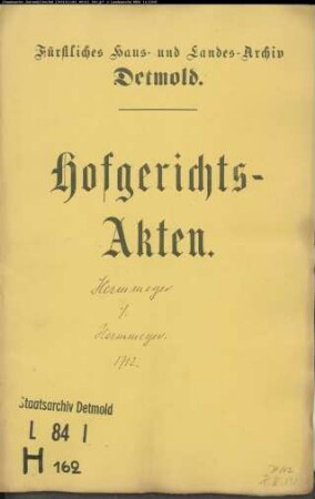 Hermsmeier, Geschwister zu Westrup (Westorf) gegen Henrich Hermsmeier zu Westrup (Westorf) - Erbschaft
