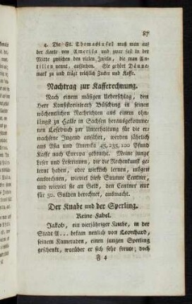 87-90 Der Knabe und der Sperling, keine Fabel