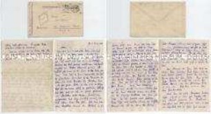 Handschriftlicher Brief eines Kriegsgefangen aus russischer Kriegsgefangenschaft, mit Originalumschlag