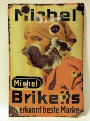 Blechschild Michel Briketts