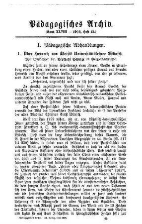 Über Heinrich von Kleists Universitätslehrer Wünsch