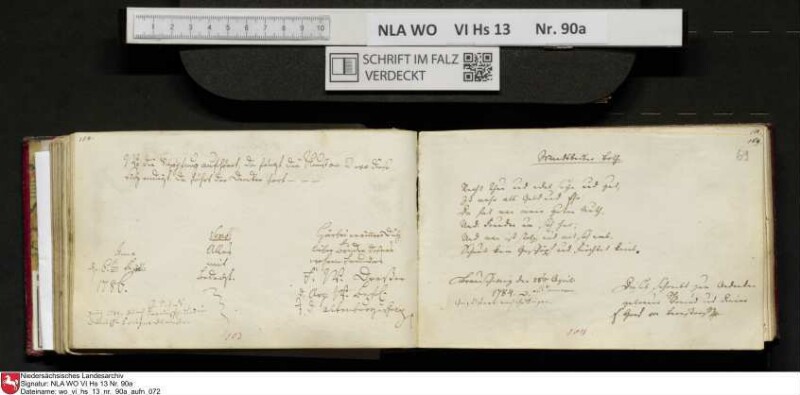Stammbuch des Ernst Philipp Ludwig Zellmann (1763-1795) aus
                           Braunschweig