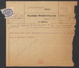 Brief an B. Schott's Söhne : 01.04.1925