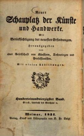 Lehrbuch des Bleichens und der gesammten Färberei auf baumwollene Garne und Gewebe