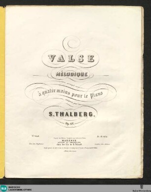 Valse mélodique : arrangée à quatre mains pour le piano; op. 62