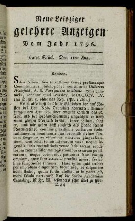 62tes Stück. Den 1ten Aug.