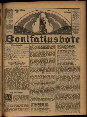 Erste Ausgabe vom Sonntag, den 10. Februar 1929.