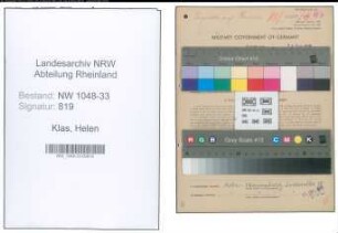 Entnazifizierung Helen Klas , geb. 24.04.1885 (Lehrerin)