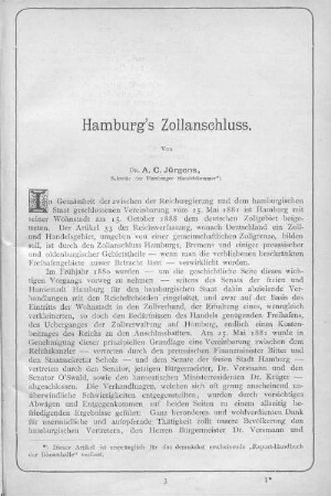 Hamburg's Zollanschluss