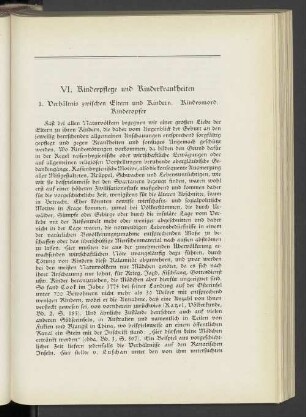 VI. Kinderpflege und Kinderkrankheiten
