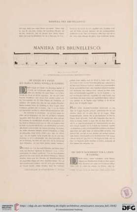 Maniera des Brunellesco