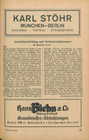 Heimstättensiedlung und Reichsheimstättenamt