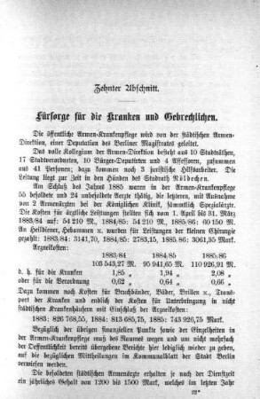Zehnter Abschnitt. Fürsorge für die Kranken und Gebrechlichen