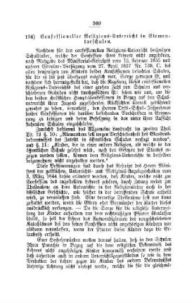 Confessioneller Religions-Unterricht in Elementarschulen : [IV. Elementarschulen]
