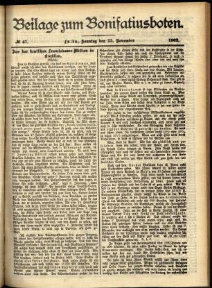 Zweite Ausgabe vom Sonntag, den 23. November 1902.
