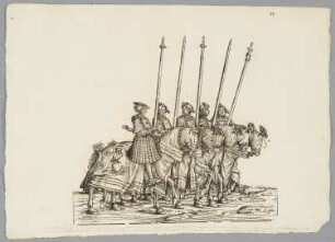 Scheibenrennen, Blatt 53 aus: Marx Treitzsaurwein, "Kaiser Maximilian I Triumph – le triomphe de l’Empereur Maximilien I en une suite de Cent trent cinq planches gravées en bois d’après les dessins de Hans Burgmair", Wien 1796