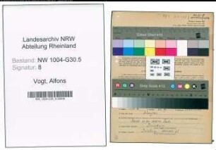 Entnazifizierung Alfons Vogt , geb. 31.01.1910 (Kaufm.Angestellter)