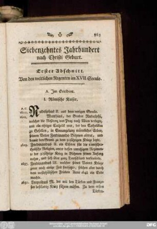 Siebenzehntes Jahrhundert nach Christi Geburt.