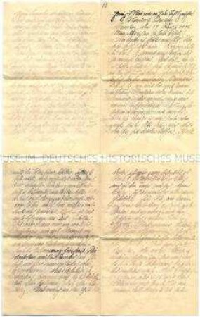 Brief an seine Ehefrau Else Lucas von Bord des Dampfers "Prinz Heinrich" auf der Fahrt von Colombo nach Penang von der parlamentarischen Studienreise nach Ostasien des Reichstagsabgeordneten Dr. Georg Lucas