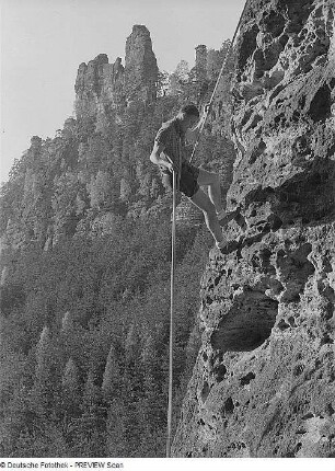 Kletterer am Feldsteinkegel