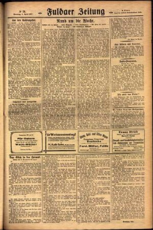 Zweite Ausgabe vom Sonntag, den 03. April 1927.