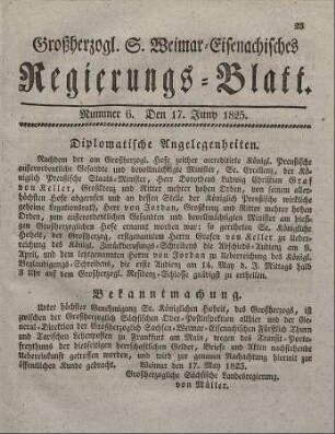 Nr. 6 : 17. Juny 1825