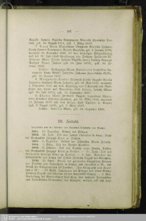 III. Zeittafel