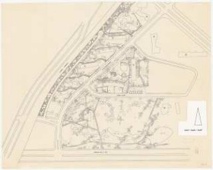 Hansaviertel Grünflächen südliches Hansaviertel. Interbau Berlin 1957: Blatt 8: Lageplan, Maßstabsleiste, 1:500