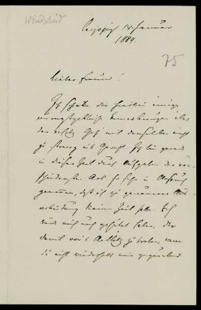 Nr. 3: Brief von Bernhard Windscheid an Gottlieb Planck, 14.1.1884