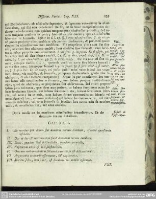 Dotis causa an in maritum ususfructus transferatur. Et de dominio rerum dotalium. Cap. XXII