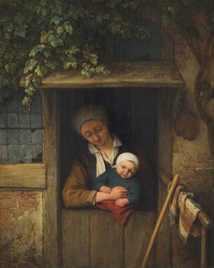 Mutter mit Kind an der Tür